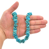 Bluejoy Genuine Indian-Style Natural Turquoise XL Free-Form Flat Disc Bead 16-inch Strand (14mm)