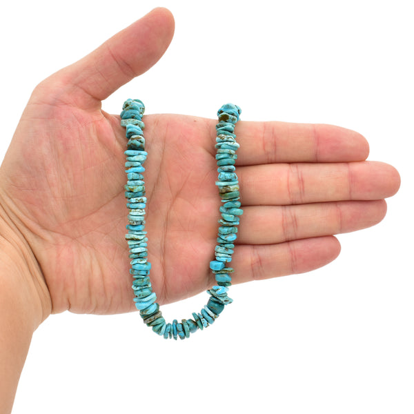 Bluejoy Genuine Indian-Style Natural Turquoise Free-Form Flat Disc Bead 16-inch Strand (8mm)