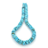 Bluejoy Genuine Indian-Style Natural Turquoise XL Graduated Free-Form Flat Disc Bead 16-inch Strand (10mm-17mm)