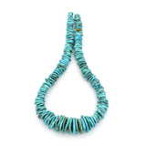 Bluejoy Genuine Indian-Style Natural Turquoise XL Graduated Free-Form Flat Disc Bead 16-inch Strand (7mm-18mm)