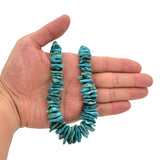 Bluejoy Genuine Indian-Style Natural Turquoise XL Graduated Free-Form Flat Disc Bead 16-inch Strand (8mm-20mm)