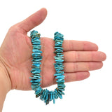 Bluejoy Genuine Indian-Style Natural Turquoise XL Graduated Free-Form Flat Disc Bead 16-inch Strand (10mm-25mm)