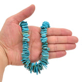 Bluejoy Genuine Indian-Style Natural Turquoise XL Graduated Free-Form Flat Disc Bead 16-inch Strand (12mm-27mm)