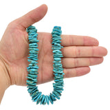 Bluejoy Genuine Indian-Style Natural Turquoise XL Graduated Free-Form Flat Disc Bead 18-inch Strand (10mm-22mm)