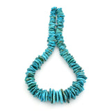 Bluejoy Genuine Indian-Style Natural Turquoise XL Graduated Free-Form Flat Disc Bead 18-inch Strand (12mm-25mm)