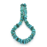 Bluejoy Genuine Indian-Style Natural Turquoise XL Graduated Free-Form Flat Disc Bead 18-inch Strand (10mm-20mm)