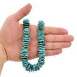 Bluejoy Genuine Indian-Style Natural Turquoise XL Graduated Free-Form Flat Disc Bead 18-inch Strand (10mm-20mm)