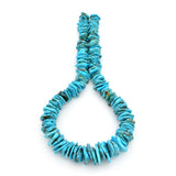 Bluejoy Genuine Indian-Style Natural Turquoise XL Graduated Free-Form Flat Disc Bead 18-inch Strand (13mm-24mm)