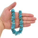 Bluejoy Genuine Indian-Style Natural Turquoise XL Graduated Free-Form Flat Disc Bead 18-inch Strand (13mm-24mm)