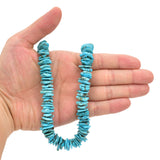Bluejoy Genuine Indian-Style Natural Turquoise XL Free-Form Flat Disc Bead 16-inch Strand (13mm)