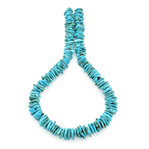 Bluejoy Genuine Indian-Style Natural Turquoise XL Free-Form Flat Disc Bead 16-inch Strand (12mm)