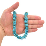 Bluejoy Genuine Indian-Style Natural Turquoise XL Free-Form Flat Disc Bead 16-inch Strand (14mm)