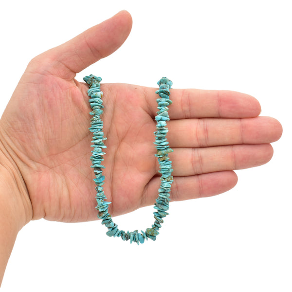 Bluejoy Genuine Indian-Style Natural Turquoise Free-Form Flat Disc Bead 16-inch Strand (7mm)