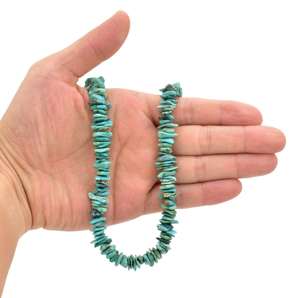 Bluejoy Genuine Indian-Style Natural Turquoise XL Free-Form Flat Disc Bead 16-inch Strand (10mm)