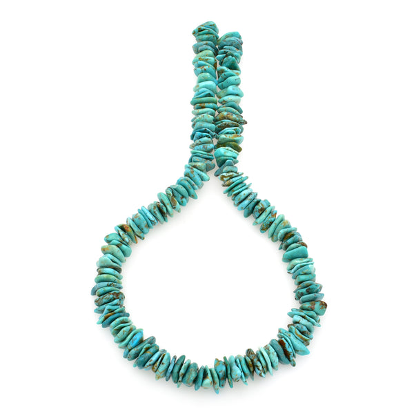 Bluejoy Genuine Indian-Style Natural Turquoise XL Free-Form Flat Disc Bead 16-inch Strand (12mm)