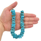 Bluejoy Genuine Indian-Style Natural Turquoise XL Graduated Free-Form Flat Disc Bead 18-inch Strand (11mm-26mm)