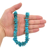 Bluejoy Genuine Indian-Style Natural Turquoise XL Graduated Free-Form Flat Disc Bead 18-inch Strand (10mm-23mm)