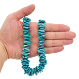 Bluejoy Genuine Indian-Style Natural Turquoise XL Graduated Free-Form Flat Disc Bead 18-inch Strand (12mm-28mm)