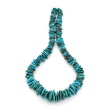 Bluejoy Genuine Indian-Style Natural Turquoise XL Graduated Free-Form Flat Disc Bead 18-inch Strand (10mm-18mm)