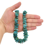 Bluejoy Genuine Indian-Style Natural Turquoise XL Graduated Free-Form Flat Disc Bead 18-inch Strand (13mm-22mm)