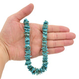 Bluejoy Genuine Indian-Style Natural Turquoise XL Graduated Free-Form Flat Disc Bead 18-inch Strand (9mm-15mm)