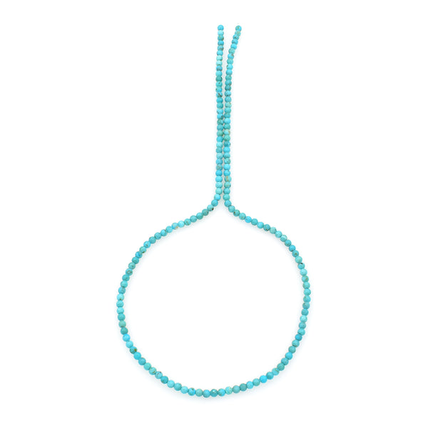 Bluejoy 3mm Genuine Natural American Turquoise Dainty Round Bead 16-inch Strand