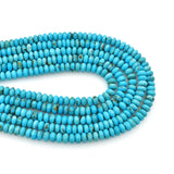 Bluejoy 5mm Genuine Classic Style Natural Turquoise Roundel Bead 16-inch Strand