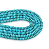 Bluejoy 6mm Genuine Classic Style Natural Turquoise Roundel Bead 16-inch Strand