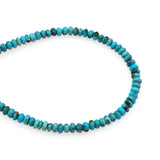 Bluejoy 3mm Genuine Classic Style Natural Turquoise Roundel Bead 16-inch Strand