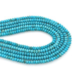 Bluejoy 4mm Genuine Classic Style Natural Turquoise Roundel Bead 16-inch Strand