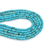 Bluejoy 4mm Genuine Classic Style Natural Turquoise Roundel Bead 16-inch Strand