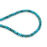 Bluejoy 5mm Genuine Classic Style Natural Turquoise Roundel Bead 16-inch Strand