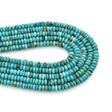 Bluejoy 5mm Genuine Classic Style Natural Turquoise Roundel Bead 16-inch Strand