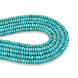 Bluejoy 5mm Genuine Classic Style Natural Turquoise Roundel Bead 16-inch Strand