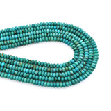 Bluejoy 4mm Genuine Classic Style Natural Turquoise Roundel Bead 16-inch Strand