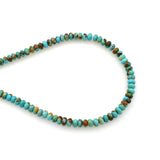 Bluejoy 4mm Genuine Classic Style Natural Turquoise Roundel Bead 16-inch Strand