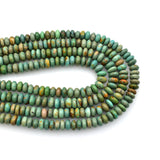 Bluejoy 7mm Genuine Classic Style Natural Turquoise Roundel Bead 16-inch Strand