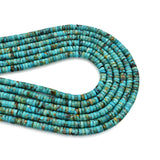 Bluejoy 6mm Genuine Indian-Style Natural Turquoise Heishi Bead 16-inch Strand