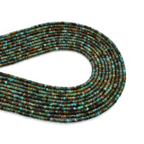 Bluejoy 3mm Genuine Native American Style Natural Turquoise Dainty Heishi Bead 16-inch Strand