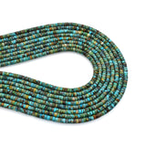 Bluejoy 4mm Genuine Indian-Style Natural Turquoise Dainty Heishi Bead 16-inch Strand