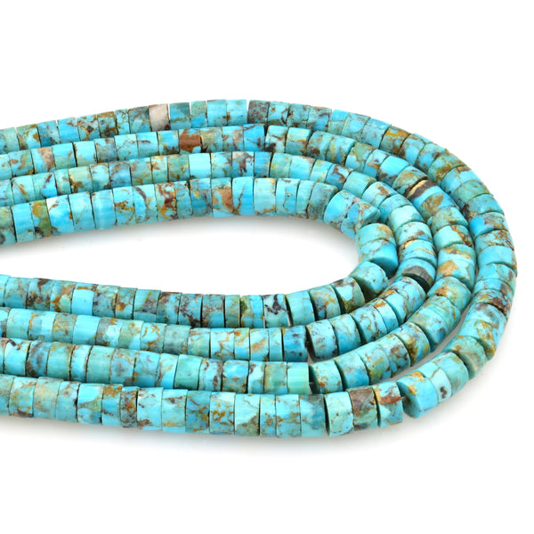 Bluejoy Genuine Indian-Style Natural Turquoise Heishi Bead 16-inch Strand (6mm)