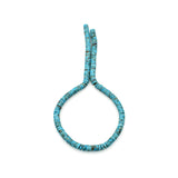 Bluejoy 7mm Genuine Indian-Style Natural Turquoise Heishi Bead 16-inch Strand