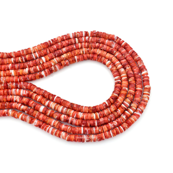 Bluejoy 5mm Genuine Native American Style Natural Spiny Oyster Shell Heishi Bead 16-inch Strand