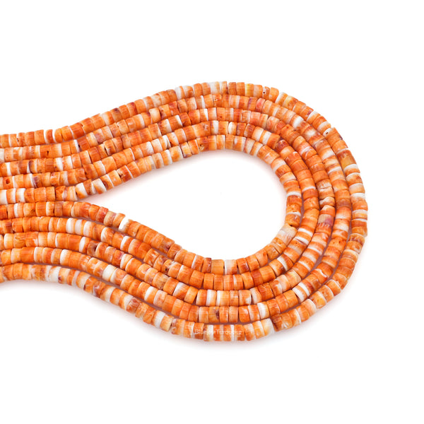 Bluejoy 5mm Genuine Native American Style Natural Spiny Oyster Shell Heishi Bead 16-inch Strand