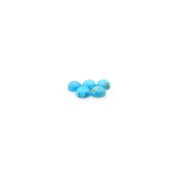 American-Mined Natural Turquoise Cabochon 4mm Round Shape