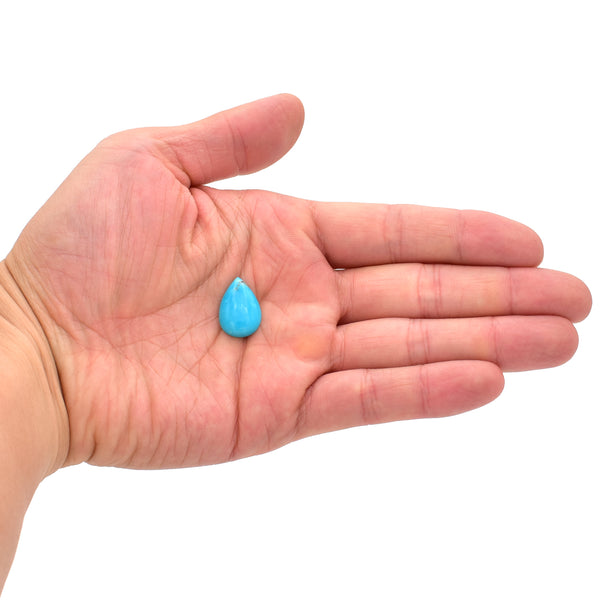 American-Mined Natural Turquoise Cabochon 13mmx19mm Teardrop Shape