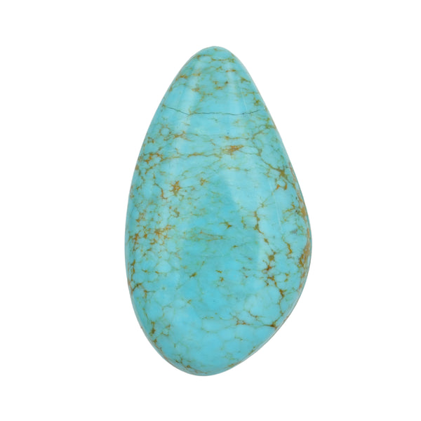 American-Mined Natural Turquoise Cabochon 19mmx32.5mm Free-Form Shape