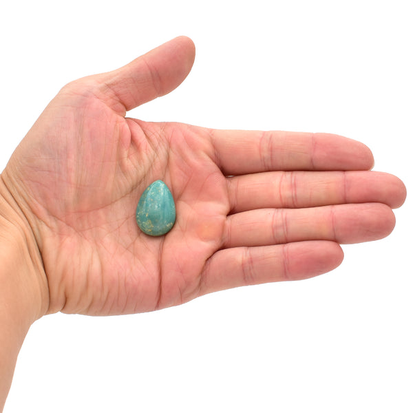 American-Mined Natural Turquoise Cabochon 17.5mmx25mm Teardrop Shape