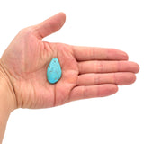 American-Mined Natural Turquoise Cabochon 19mmx33mm Free-Form Shape