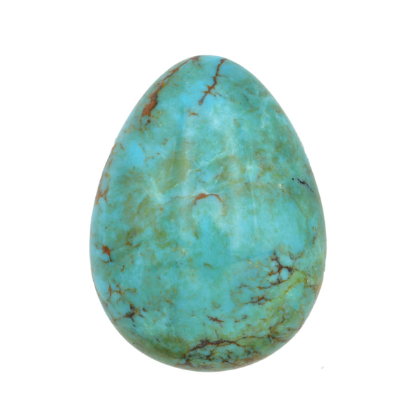American-Mined Natural Turquoise Cabochon 22mmx29mm Teardrop Shape